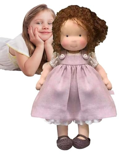 Weiche Stoffpuppe, Stoffpuppe Mädchen, Handgemachte Plüschpuppe, Handgefertigte Waldorfpuppe, Plüschpuppe Handgefertigte Puppen, Babypuppe Püppchen Weiche Stoffpuppe, Geschenk Für Kinder, 30cm