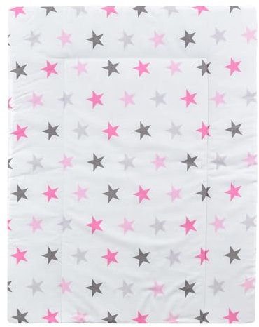 Baby Delux Wickelauflage Wickelunterlage 60x75 cm weiche Wickeltischauflage Baumwolle wasserdicht waschbar (Magic rosa)