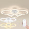 UISEBRT LED Deckenlampe Dimmbar 96W, 4+2 Ringe Runde Deckenleuchte mit Fernbedienung, 2800-6500K 3 Lichtmodi, Moderne Deckenbeleuchtung Weiß, IP44 Wasserdicht, für Schlafzimmer Wohnzimmer Esszimmer