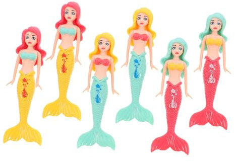 Abaodam 6 Piezas Piscina de Sirena Burbuja bucear Inflable Muñecas de Sirena para Juegos acuáticos Juguete de Piscina para pequeños Juguetes de Piscina para Adolescentes el plastico