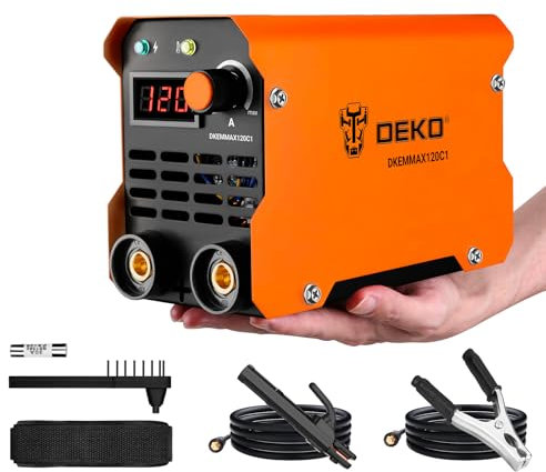 Mini Stick/Lift TIG Welder:DEKO 140Amp 220V MMA Portable ARC Welding Machine Kit IGBT Digital Display LCD Hot Start Arc Force Anti-Stick