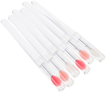 Beaupretty 6Pcs Silicone Lipstick Applicator Soft Lip Balm Brush for Makeup Portable Lip Mask Applicator for Daily Use and Replacement for Cosmetic Bags