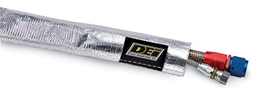 Design Engineering Heat Sheath Aluminized Sleeving – 1/2 I.D. x 3 ft | High-Temperature Heat & Abrasion Protection for Hoses, Lines & Wires | Reflects Up to 2000°F | Made in USA