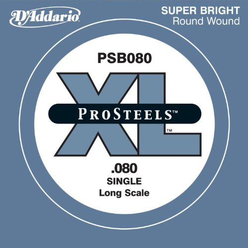 D'Addario .080 ProSteels Long Scale Single String for Bass Guitar