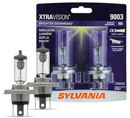 SYLVANIA - 9003 XtraVision - High Performance Halogen Headlight Bulb, High Beam, Low Beam and Fog Replacement Bulb (Contains 2 Bulbs)