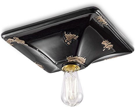 Ferroluce Retrò Vintage C135 Deckenleuchte Deckenlampe Industrial Vintage Schwarz