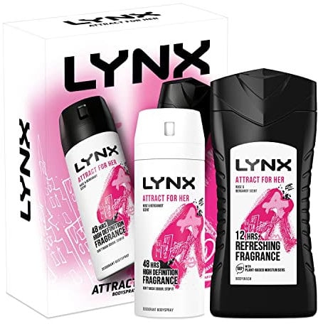 Lynx Attract for Her Bodyspray and Bodywash Duo Gift Set