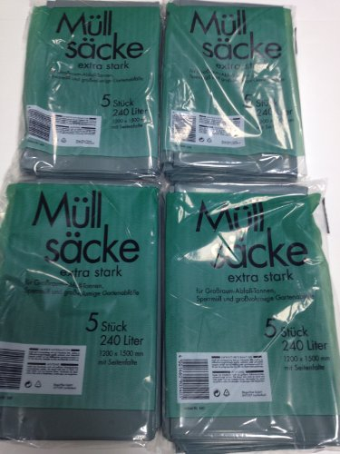 50 STÜCK ABFALLSÄCKE MÜLLBEUTEL 240L MÜLLSÄCKE EXTRA STARK MÜLLSACK ABFALL