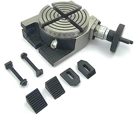 ASSORTS Table rotative de 100 mm avec 4 fentes pour fraiseuse + Kit de serrage M6