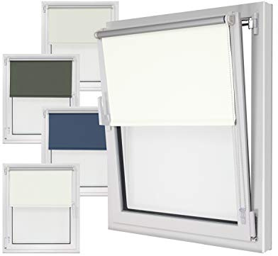 npluseins Tenda a Rullo Blackout in 4 Colori e in 6 Misure – Tenda Oscurante con Retro Riflettente – Montaggio semplicissimo a 3 Fasi, Bianco, ca. 60 x 150 cm