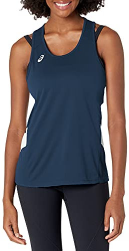 ASICS Damen Singlet Team Sweep Singlet Medium Marineblau/weiß