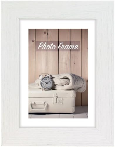 Unbekannt Nelson Holz Bilderrahmen 10x15 cm bis 40x60 cm Shabby Weiß Braun Foto Rahmen: Farbe: Weiß | Format: 20x30