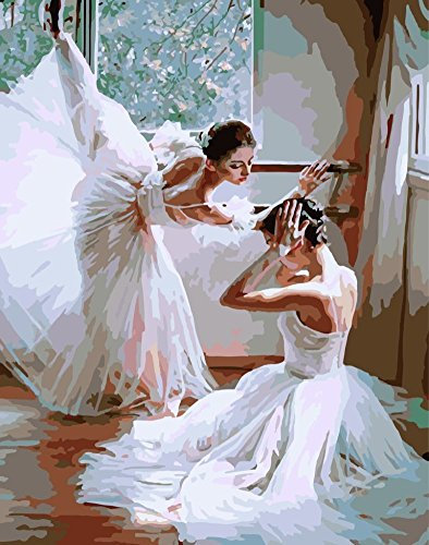 YEESAM ART Peinture Numero Ballet danseuse, Bricolage Peinture par Numero 40x50 cm Acrylique Decoration Murale