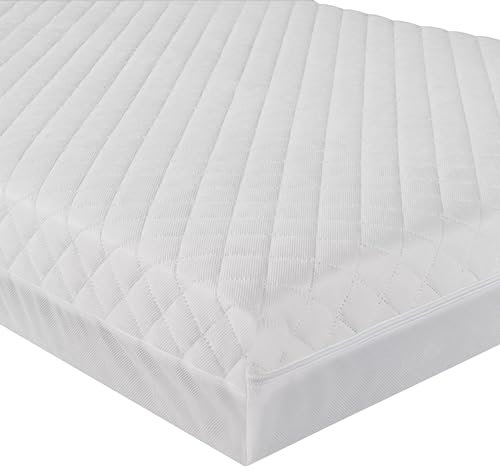 Night Comfort Matratze für Babybett, extra atmungsaktiv, antiallergen, wasserdicht, mit Reißverschluss, abnehmbar, waschbar, 120 x 60 x 13 cm