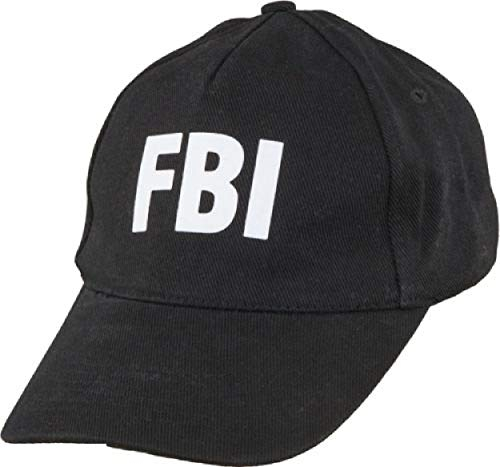 narrenkiste O23722 Größenverstellbar schwarz FBI Beasecap Bease Cap