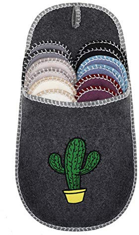 ONVAYA Pantofole per Ospiti Antiscivolo | Set di 6 | Ciabatta in Feltro | Cactus