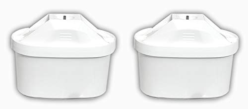 Filter cartridges in pack of 2 - cartridges for all Brita water filters to reduce limescale, chlorine and taste-disturbing substances in tap water.