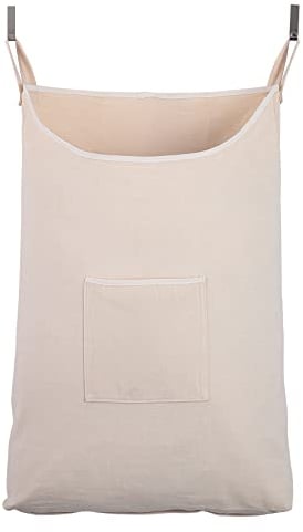 GORISEN Laundry Collector, Laundry Hamper, Door Hanging Laundry bag with hooks (Beige, 65Liters)