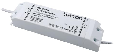 Leyton Lighting DRV12-60W-JB6 12v, 60w LED Driver, JB Output Socket
