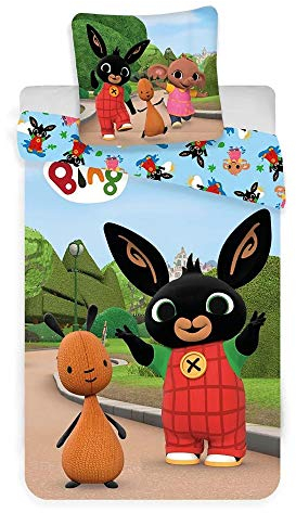 BrandMac ApS Bing - Set di Biancheria da Letto per Bambini, 100 x 135 cm + 40 x 60 cm, in Cotone