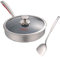 Fry Wok/Sartén / 316 Sartén Antideslizante De Acero Inoxidable/Cacerola Sin Recubrimiento, con Tapa (26 Cm), para Cocina De Inducción, Estufa De Gas