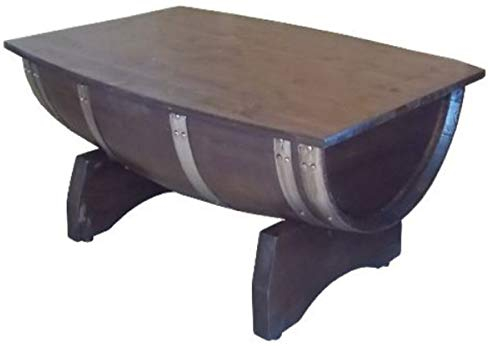 Casa Padrino Luxus Fass Couchtisch Braun/Silber 100 x 86 x H. 55 cm - Massivholz Weinfass Tisch mit klappbarer Tischplatte - Garten Terrassen Gastronomie Möbel