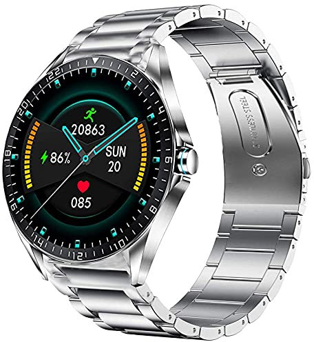 Giaogor Armband Kompatibel mit LIGE BW0207A, Classic Edelstahl Uhrenarmband für LIGE BW0207A Smartwatch (Silber)