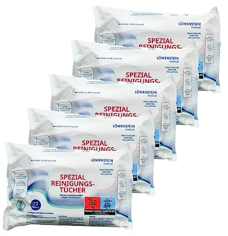Spezial Reinigungstücher ohne Duftstoffe, CPAP Reinigung, für CPAP Maske und Zubehör geeignet, ideal auch für unterwegs oder im Haushalt, Löwenstein medical, 72 Tücher (5)