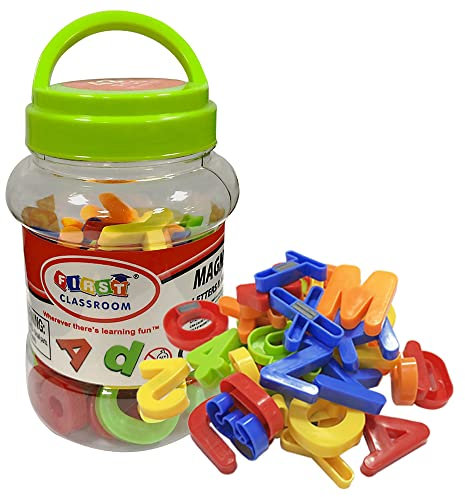 Ram© Magnetic Letters and Numbers ABC Capital Letters for Kids Math Symbols A to Z Best Educational Toy for Preschool Spelling Learning - 46 Pieces