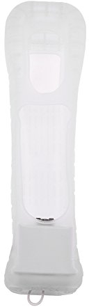 Adaptador de Sensor Motion Plus con Funda de Silicona, Funda Protectora de Silicona Extendida para Mando a Distancia de Wii, Compatible con Varios Juegos de Wii (Negro)(Blanco)