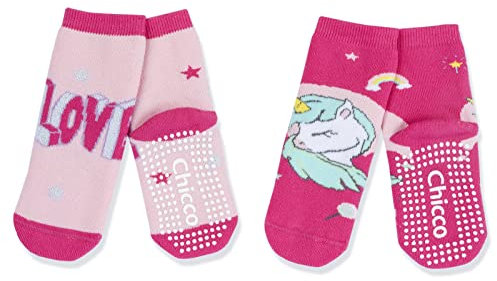 Chicco, Set Calze Antiscivolo in Cotone, Calze Neonato e Neonata, Designed in Italy