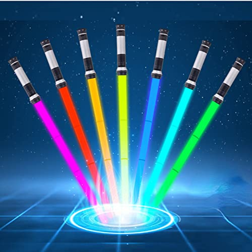OSDUE Sabre Laser, Lightsaber, 7 Couleurs Sabre Lumineux, Epées Laser à LED avec Son, Costume d'halloween, Articles de Fête, Cadeaux, Combattants et Guerriers de la Galaxie, Jouet de Cosplay,C Forme