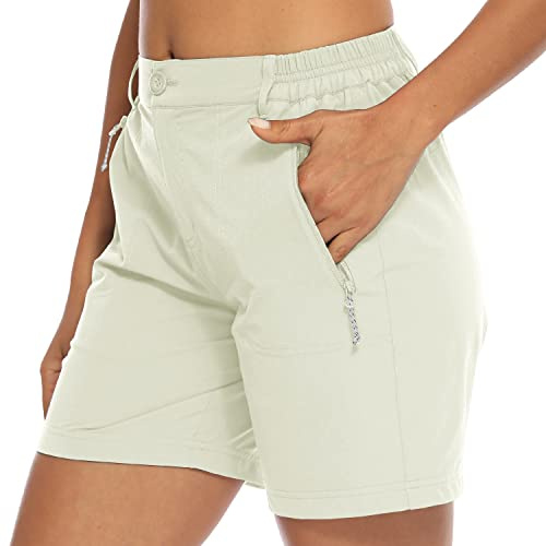 donhobo Womens Golf Walking Shorts,Ladies Hiking Quick Dry Lightweight Outdoor Stretch Shorts with Zip Pockets