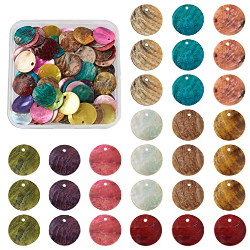 Crafans Pendentifs en coquillage d'Akoya naturel en nacre pour la fabrication de bijoux, Coque