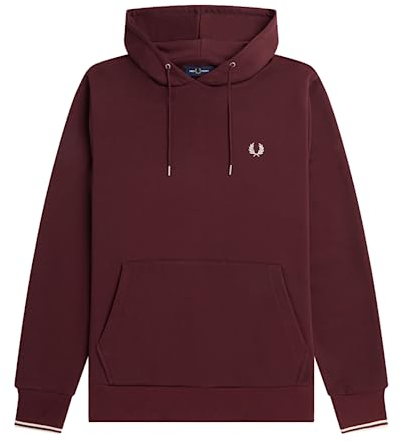 FPM264344 597 Sweatshirt FRED PERRY TIPPED HOODED BORDEAUX, violett, XL