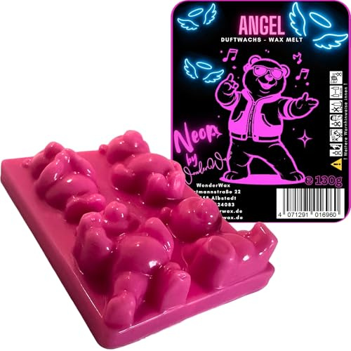 WonderWax Neon Duftriegel 6 x Duftwachs Bären Wachsmelt Duftwachs Raumduft für Duftlampen Soja Wachs Melts Duftmelt Aroma Wellnes Kerzen Wärmer Wax Tarts Angel