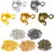 500Pcs Crimp Beads for Jewelry Making, Metal Open Bead Tips Knot Covers, Ends Knot Covers for DIY Bracelet Making, 5 Colors