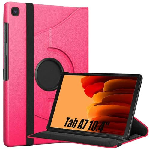 World biz 360° Rotate Case for Galaxy Tab A7 10.4” Case 2022 2020 (SM-T500/ T503/ T505/ T507/T509), Slim Rotation Cover with PC Hard Back Shell Auto Wake/Sleep Function Galaxy Tab A7 (Pink)