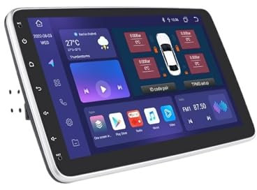 SAFWEL Reproductor Multimedia for coche 4G, 1 Din, 10,1 pulgadas, Android 12, pantalla táctil giratoria 360, Carplay extraíble, Radio automática, navegación GPS (Size : S5 8Core 4G 64G)