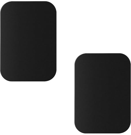 BOULTON Metal Plate for Magnetic Phone Holder Pack of 2 | Thin Round and Rectangle Adhesive Metal Stickers | Car Mount Phone Magnet Sticker Sticky Pads