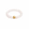 BERGERLIN Echter Mondstein Ring mit Goldperle - facettierte Perlen - Größe L