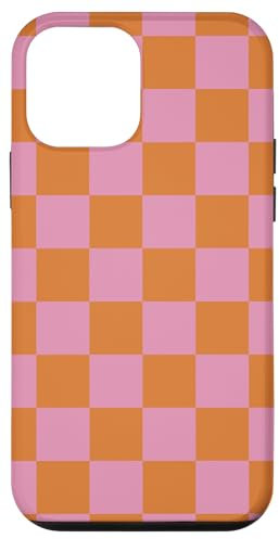 Case Checkered Pink Orange Cool Checkerboard Aesthetic Gift Case for iPhone 12 mini