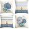 Artoid Mode Muschel Anker Go to The Beach Sommer Kissenbezüge 4er Set, 45x45 cm Saisonnal Zierkissenbezug Cushion Cover Couch Wohnzimmer Deko