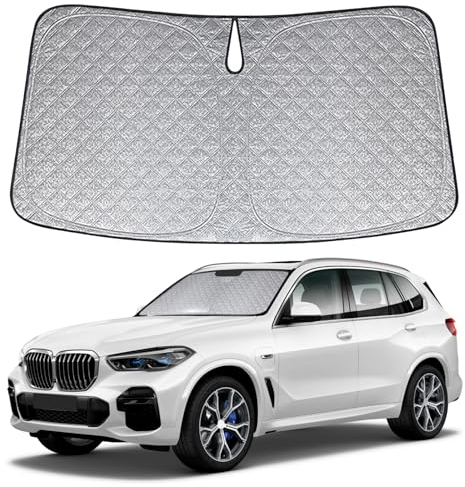 Sonnenschutz Auto Frontscheibe Ersatz für BMW X3 2017-2023, Auto Windschutzscheibe Sonnenschutz Innen, Faltbar Sonnenschirm Auto UV Schutz Reflektierender Staub Schutz Sonnenschutzfolie Zubehör