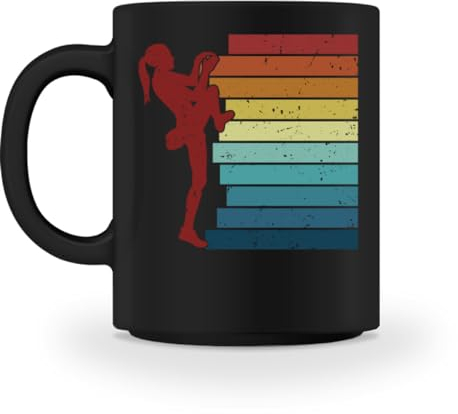 Generisch Retro Boulder Escalada Deportiva Escalada Velocidad Kraxler Escalada - Taza, Negro , 50/52
