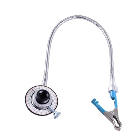 SUKITMISO Drehwinkel Messgerät 12,5mm, Drehmoment Winkelmesser mit 36cm flexibler Cliparm, Drehwinkelmessscheibe, Drehwinkelmesser 1/2 Zoll für den drehwinkelgesteuerten Schraubenanzug