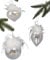 G Decor Eleganter Perlglanz großer Christbaumschmuck aus Glas mit weißen Federn (3er Set)