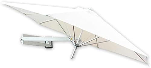 MIQXUAN Beach Parasol Outdoor Garden Parasol 8ft/250cm Parasols Wall-Mounted with Solar LED Lights - Outdoor Garden Umbrella with Tilt Adjustment