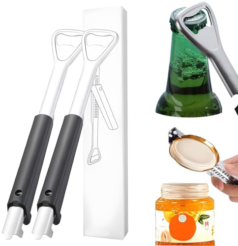 FainFun 2 Stück Verstellbarer Dosenöffner für Senioren, Effortless Jar Opener, Arbeitssparender Dosenöffner, Arthritis Glasöffner, Deckelöffner Edelstahl für schwache Hände, Arthritis