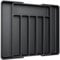Aujen Cutlery Drawer Organiser - Expandable Kitchen Drawer Storage Organiser, Adjustable Cutlery Tray, Multipurpose Utensil Organisation for Forks, Knives, Black, 34.00x4.17x 28.00~50.00 cm